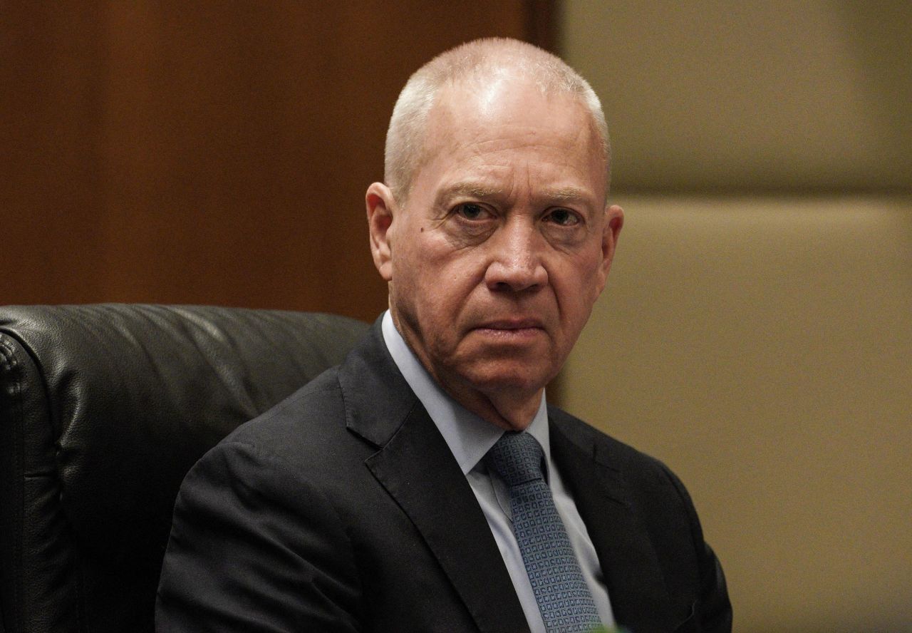 Israel's Minister of Defense Yoav Gallant is pictured during a visit with his Greek counterpart in Athens on May 4, 2023. 