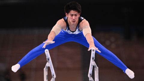 Japan's Daiki Hashimoto competes in the artistic gymnastics all-around final on July 28.