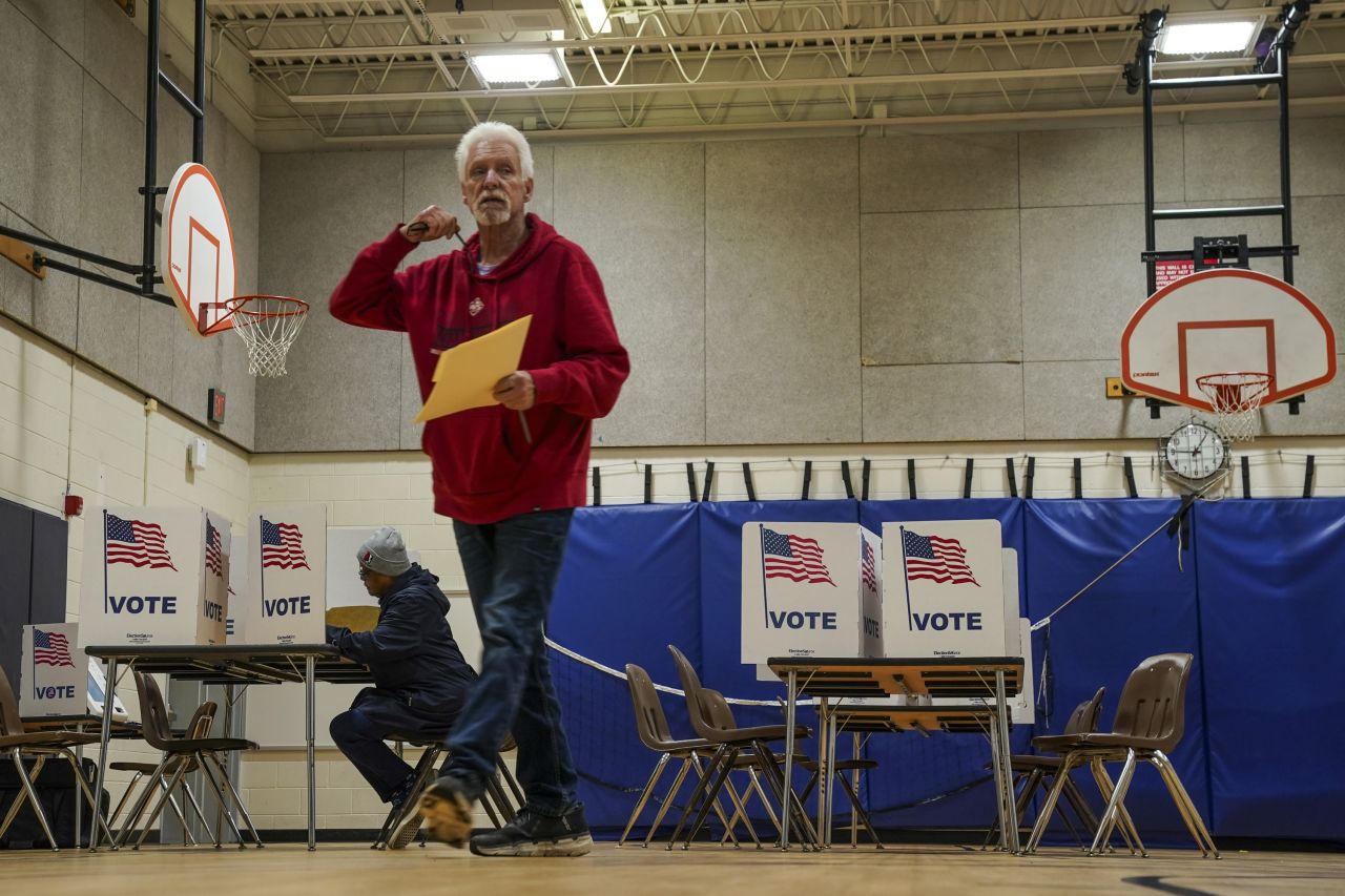 Voters take to the polls for Super Tuesday elections on March 5, in Herndon, VA.