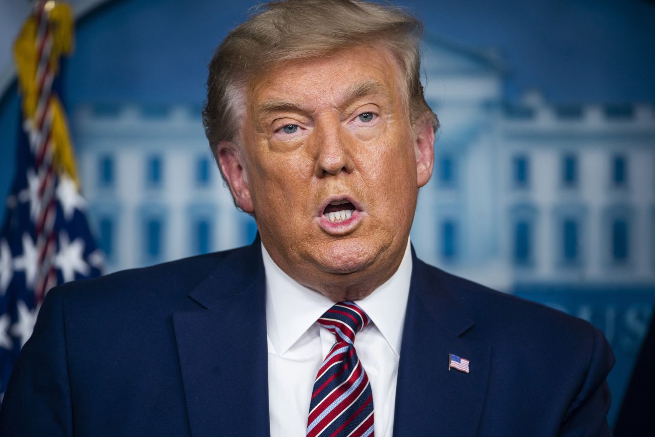 President Donald Trump speaks during a news conference at the White House in Washington, DC, on November 20. 
