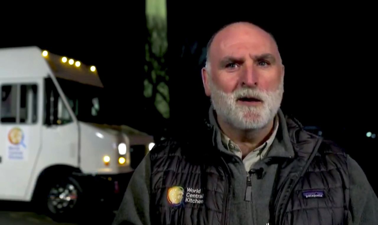 In this image from video, chef Jose Andres speaks during the Celebrating America event on Wednesday, January 20, following the inauguration of Joe Biden as the 46th president of the United States.