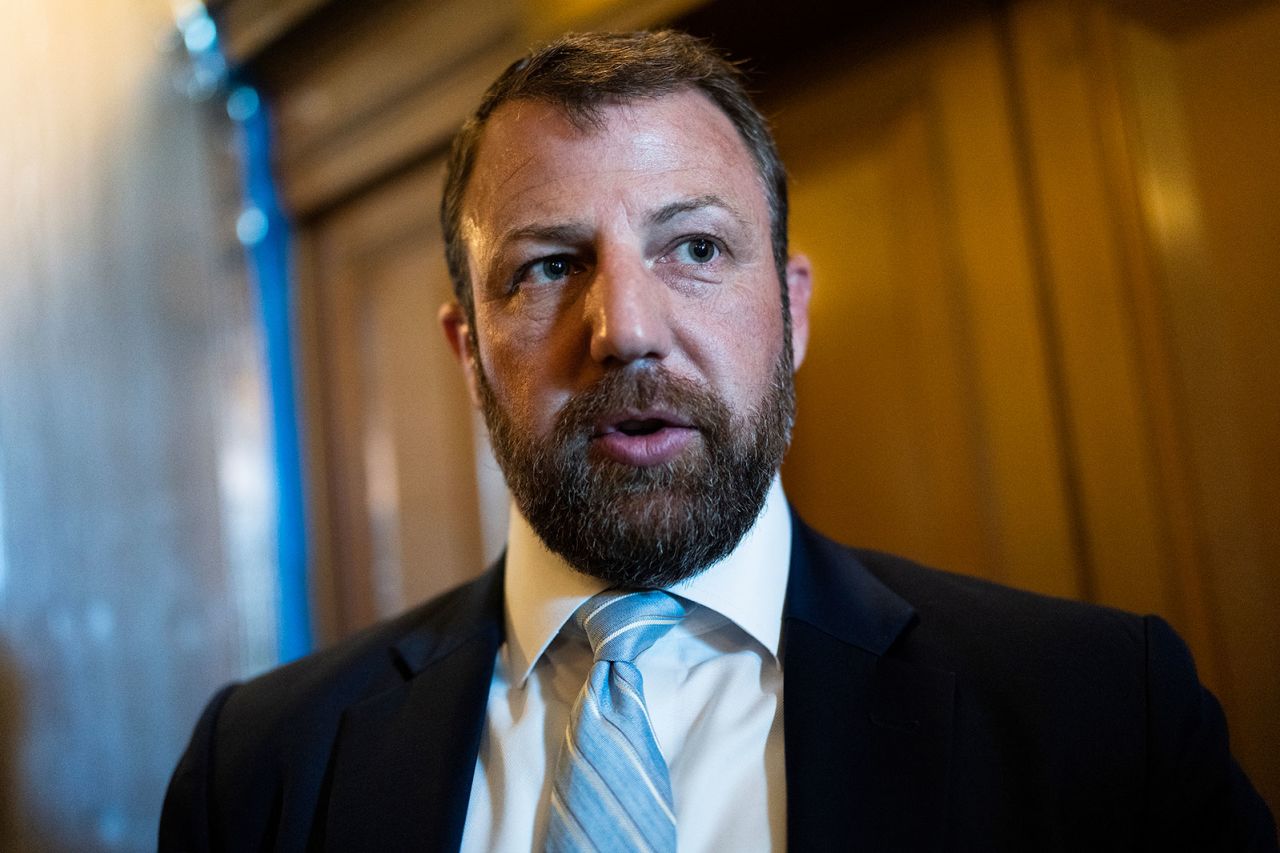 Sen. Markwayne Mullin is seen in the US Capitol on Tuesday, April 23. 