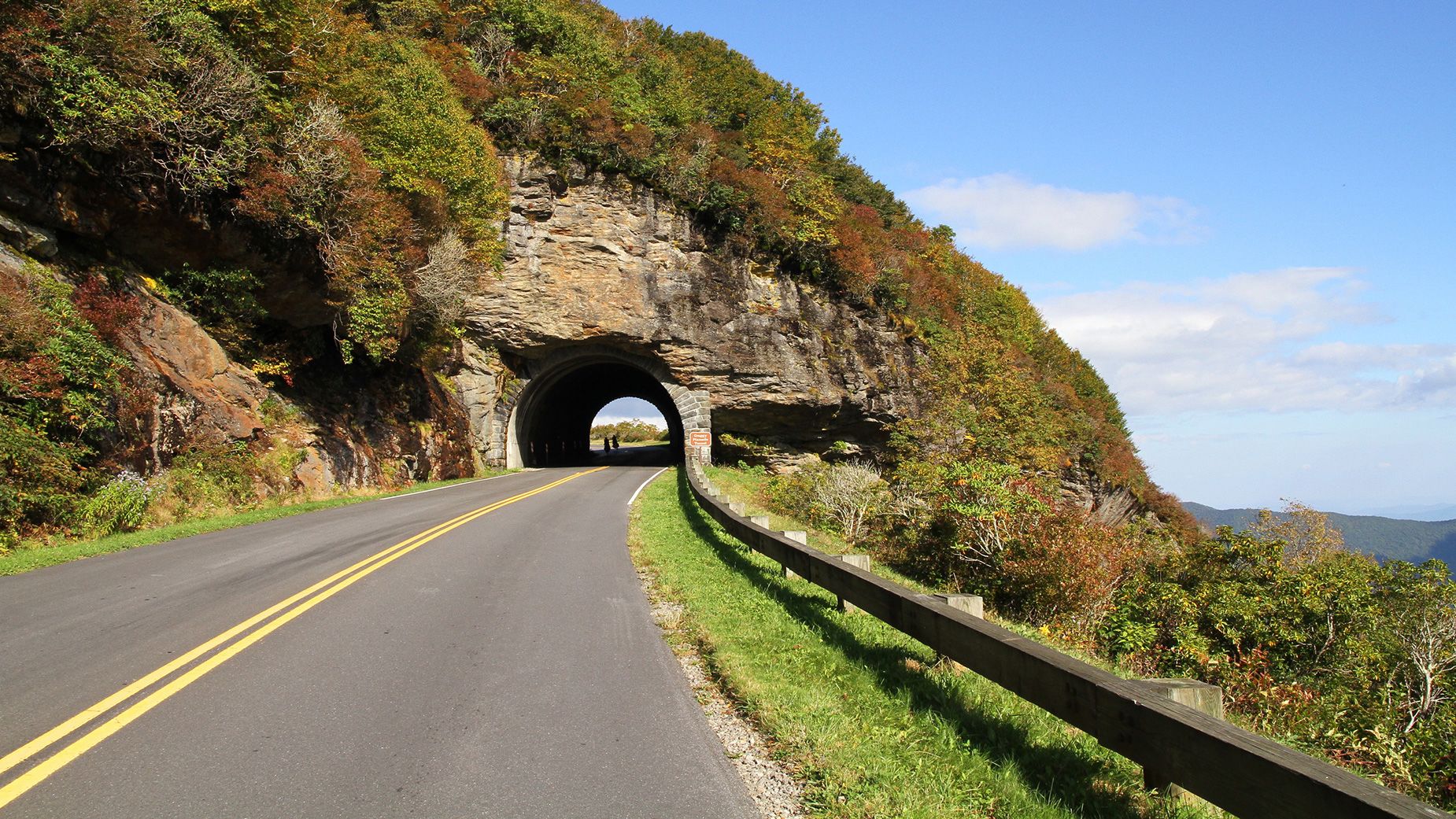 A section of the Blue Ridge Parkway a few miles south of Craggy Pinnacle Tunnel was closed on Monday.