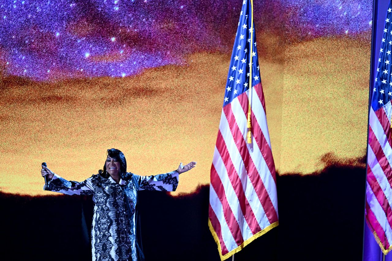 Patti LaBelle on stage on the second night of the DNC on Tuesday, August 20, in Chicago