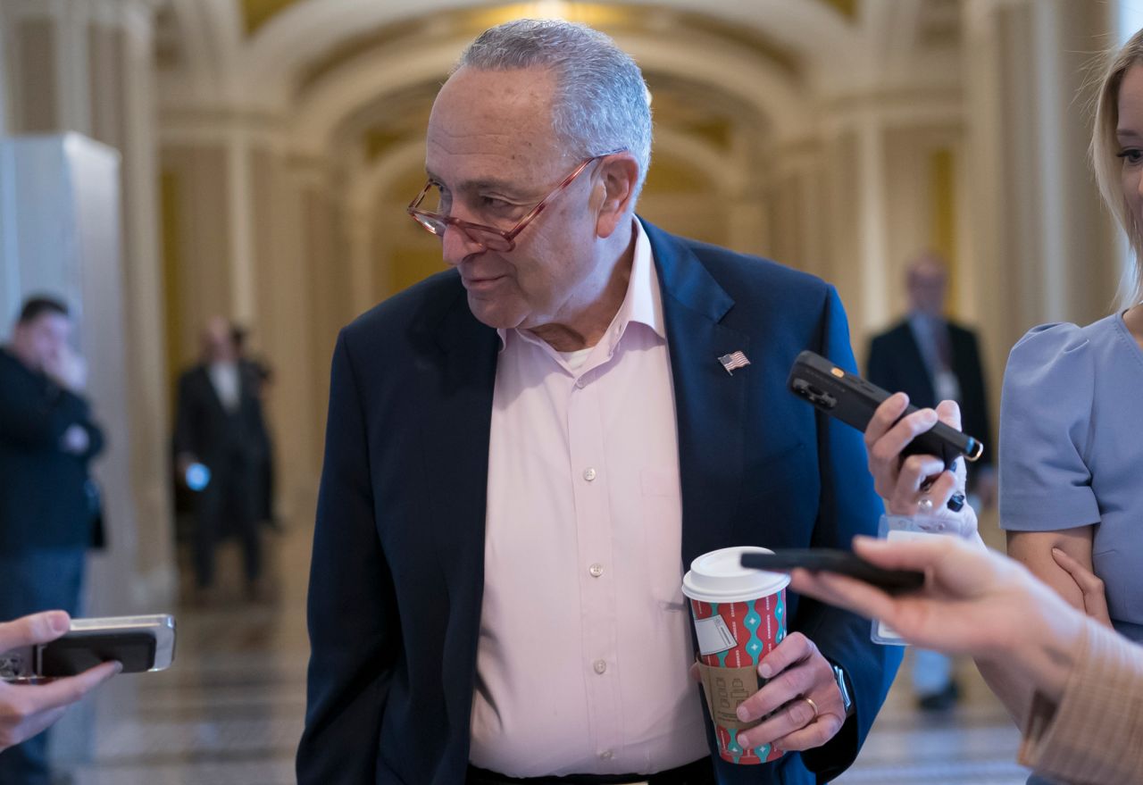 Senate Democratic Leader Chuck Schumer returns to the Capitol in Washington DC on the morning after Election Day, on Wednesday.