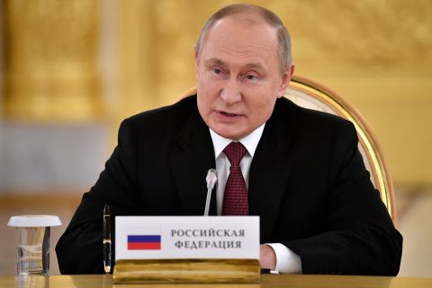 Russian President Vladimir Putin attends a meeting in Moscow on May 16. 