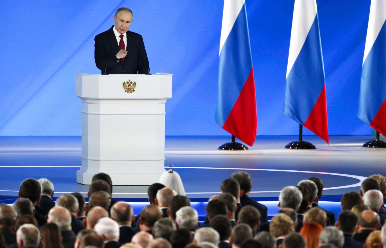 Putin addresses the State Council in Moscow on Wednesday.