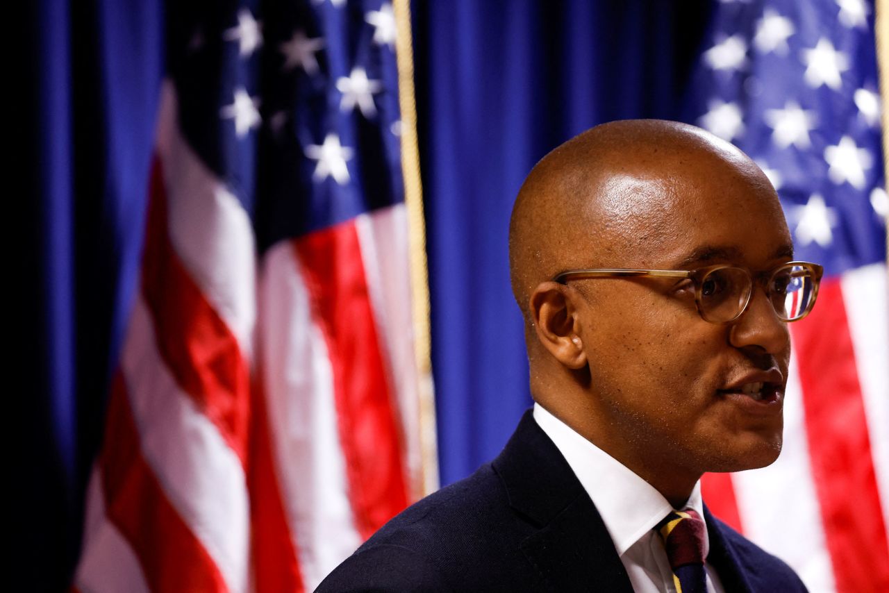 US attorney for Southern District of New York, Damian Williams, speaks at a press conference outlining the charges against Sean "Diddy" Combs in New York on September 17.