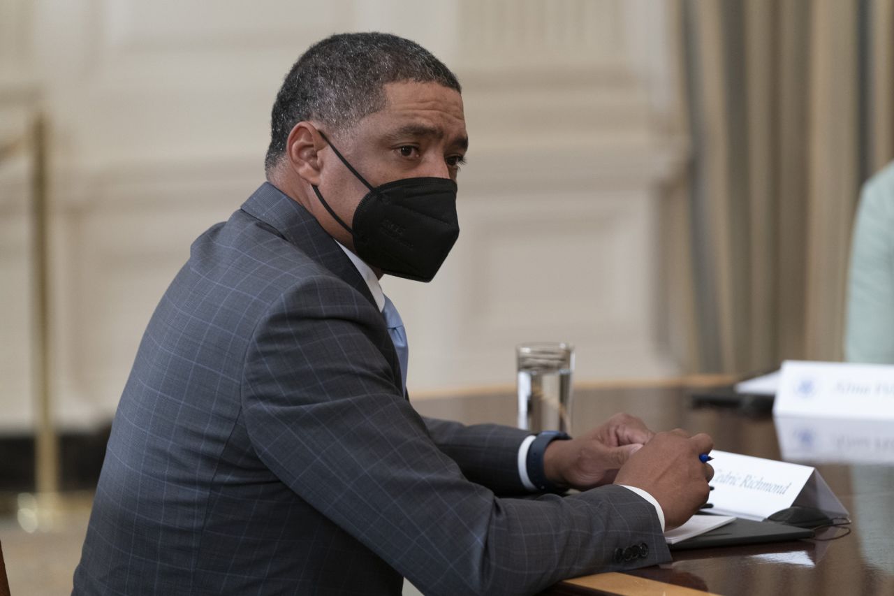 White House senior adviser Cedric Richmond speaks during a roundtable meeting in the State Dining Room of the White House in Washington, D.C., on March 5.