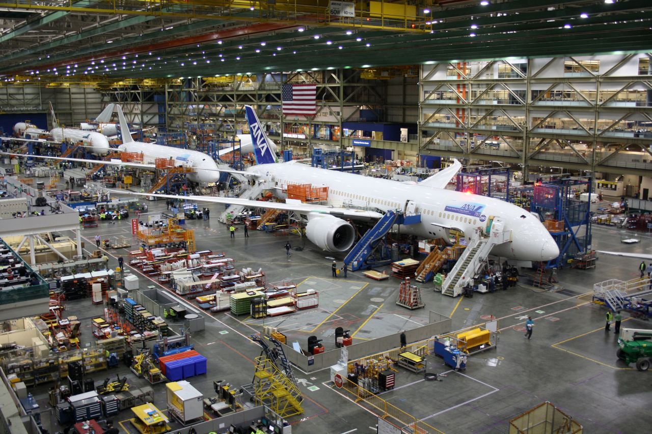 The Boeing factory in Everett, Washington is seen in this file photo from January 30, 2015. 