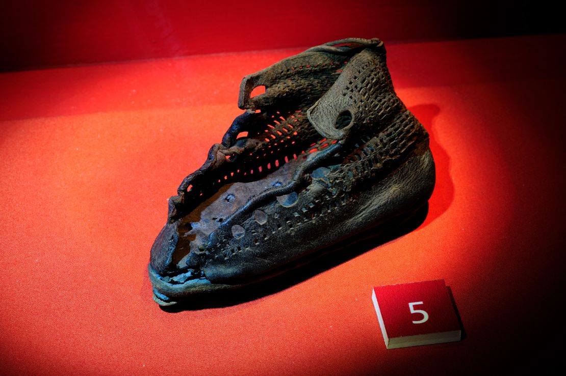 Vindolanda's collection of 5,000 shoes is the largest found at a single site in the Roman Empire. Women and children's footwear (like this baby's bootie) sheds light on the army communities.