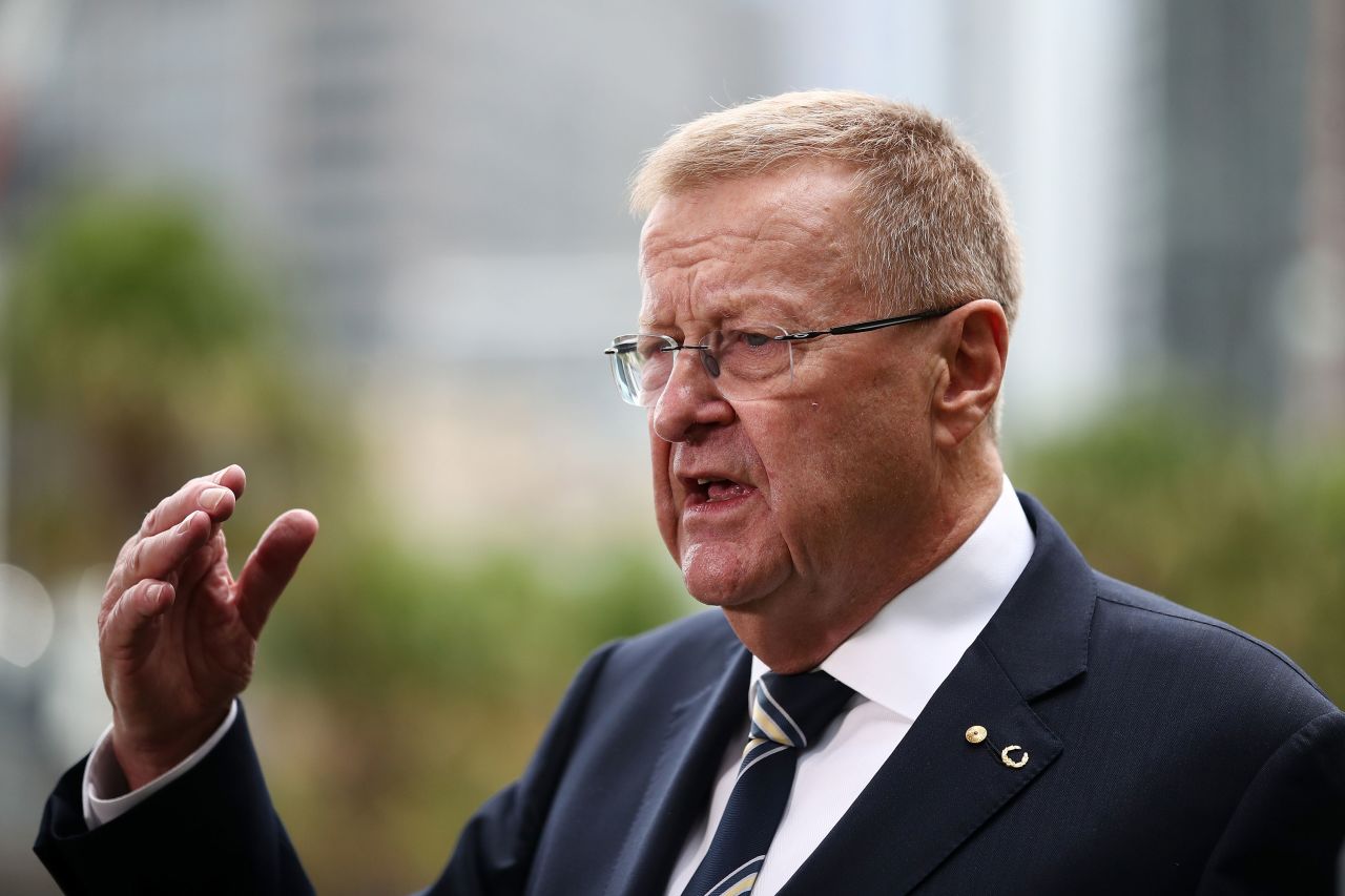 Australian Olympic Committee President John Coates addresses the media in Sydney on May 9. 