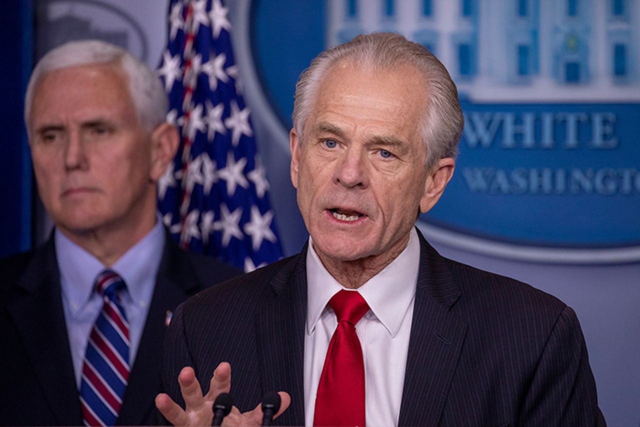  Peter Navarro, Director of the National Trade Council speaks during a press briefing at the White House on March 22. 