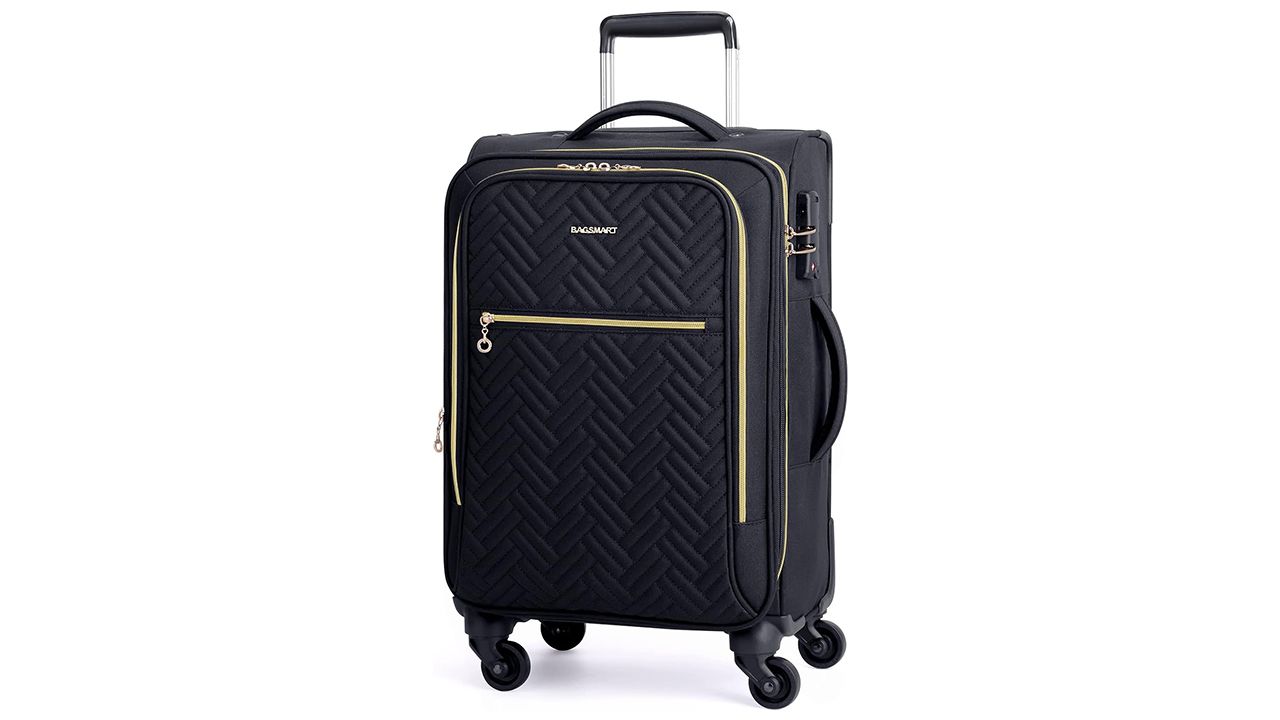 A photo of a Bagsmart Carry-On Luggage Softside Expandable Suitcase