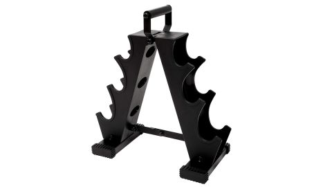 Magnetic Balance Foldable Solid Steel A-Frame Dumbbell Stand with Handle
