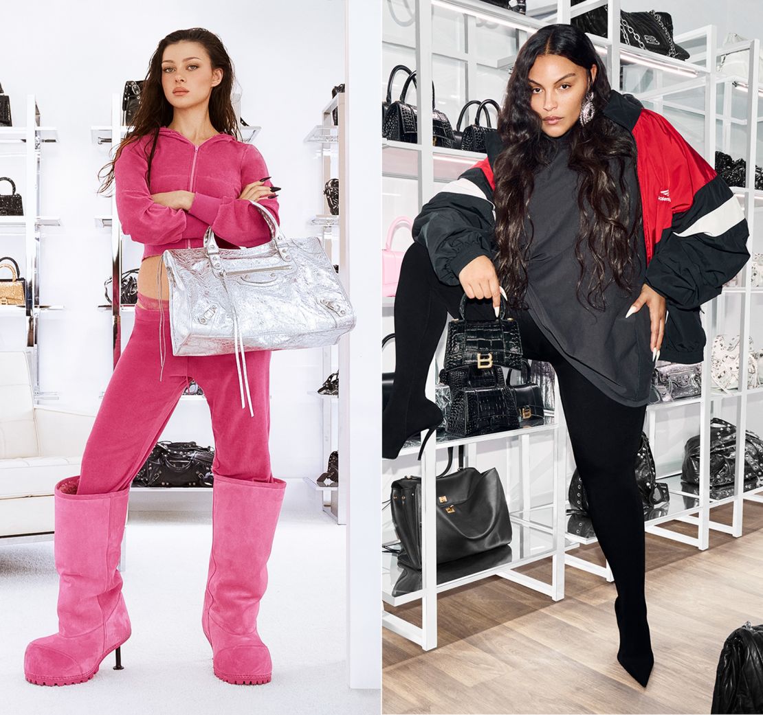 From left: Nicola Peltz and Paloma Elsesser in imagery from Balenciaga's new" Closet Campaign."