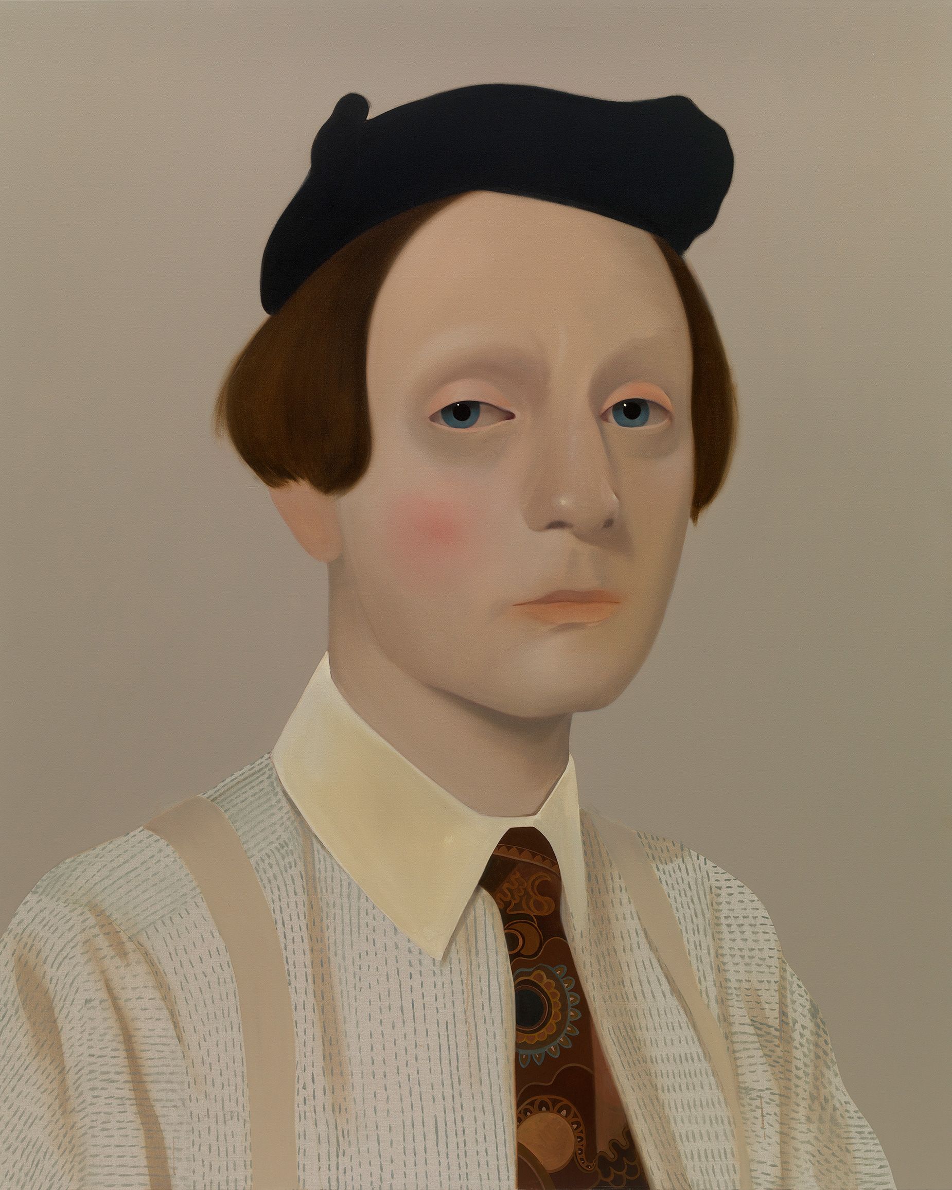 "Henry," also twice a sitter for Ball, pictured here in a shirt, tie and louche beret.