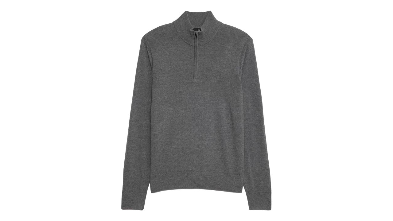 banana republic italian merino half-zip sweater
