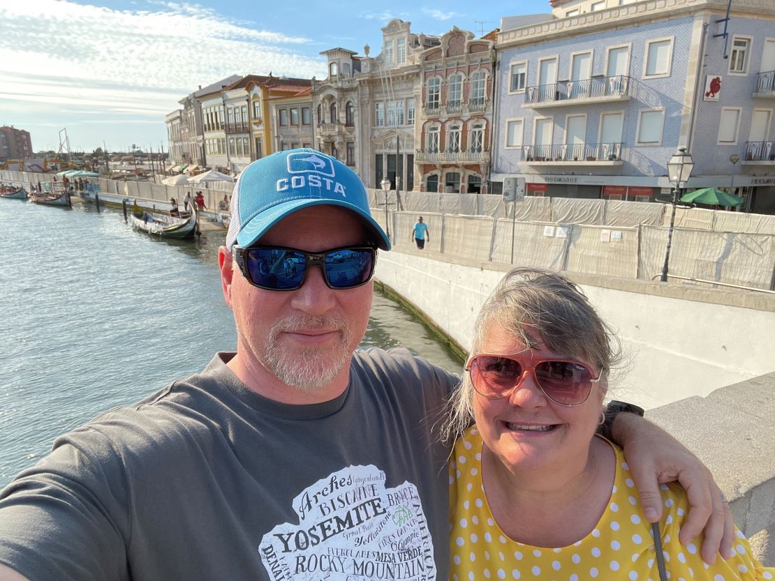 Chris and Laura Barnett in Aveiro, Portugal, in September 2023.