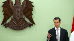 El presidente de Siria, Bashar al-Assad, en una conferencia de prensa en Damasco, Siria, el 16 de julio de 2023.