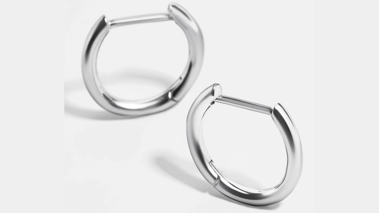 Pair of silver earrings from BaubleBar