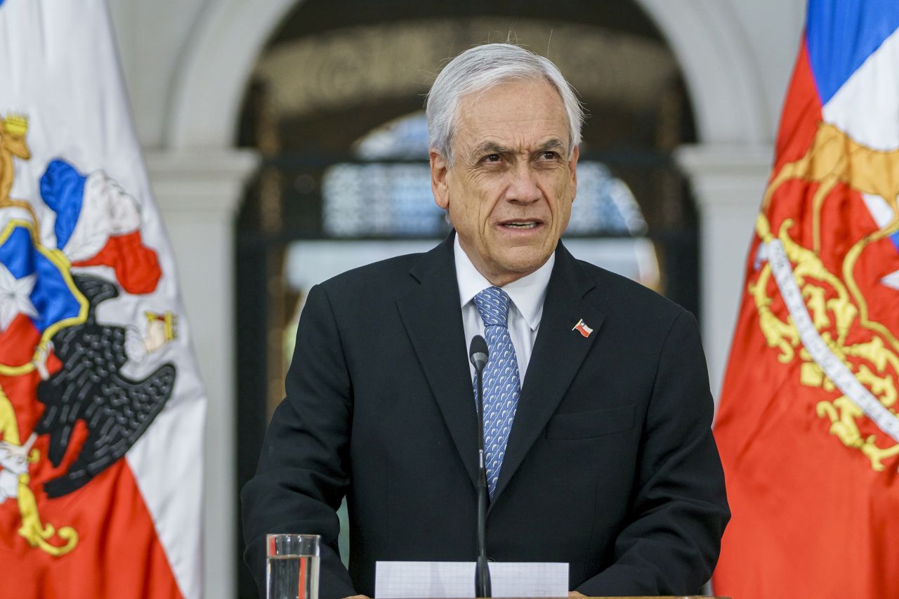 President of Chile Sebastián Pi?era speaks during a press conference confirming the first case of coronavirus on Tuesday, March 3, in Santiago, Chile. 