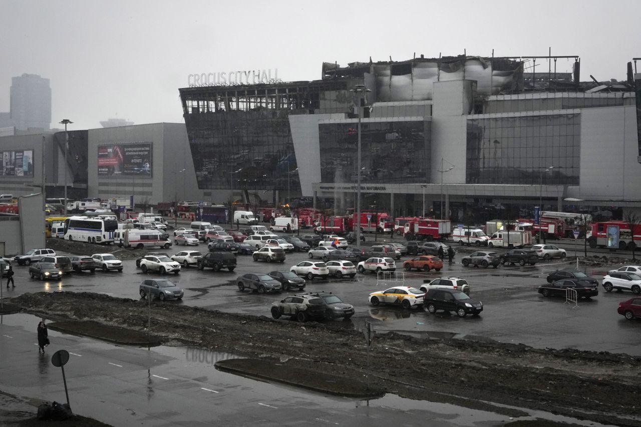 Crocus City Hall near Moscow is pictured on March 23.