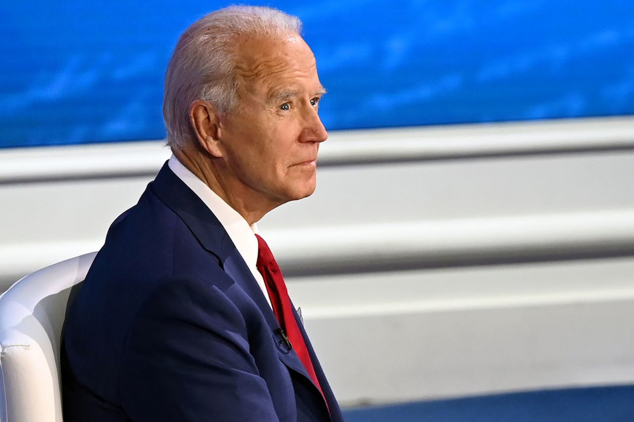 Democratic Presidential candidate Joe Biden participates in an ABC News town hall event at the National Constitution Center in Philadelphia on October 15.