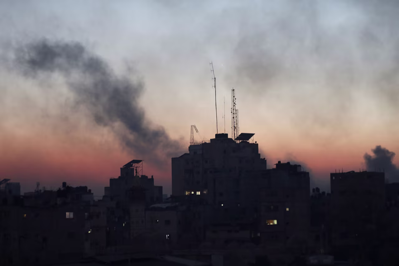 Smoke rises during an Israeli raid at Al Shifa hospital and the area around it in Gaza City on Wednesday, March 20. 