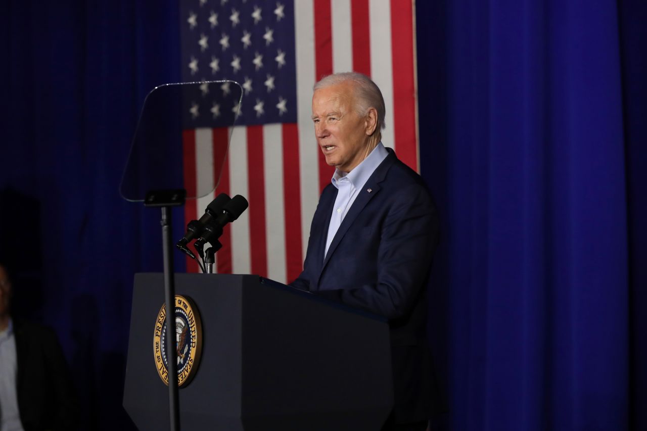 President Joe Biden speaks during a campaign event in Scranton, Pennsylvania on April 16.