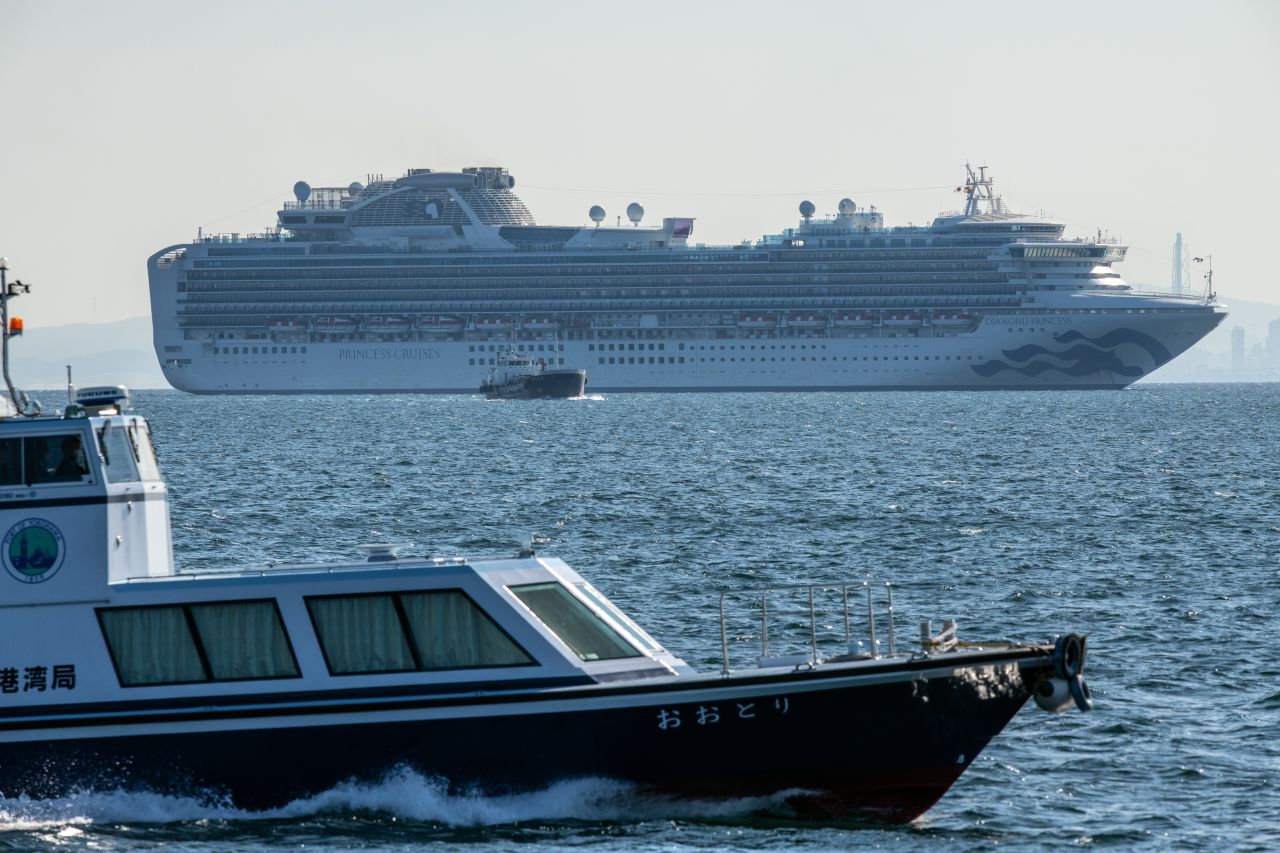 The Diamond Princess cruise ship, docked in Yokohama, on February 5, 2020.