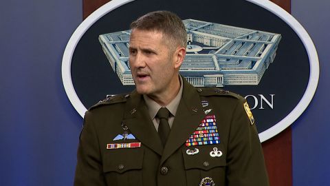 Army Maj. Gen. William "Hank" Taylor, Joint Staff deputy director for regional operations, speaks at a briefing in Washington, DC, on August 20, 2021.