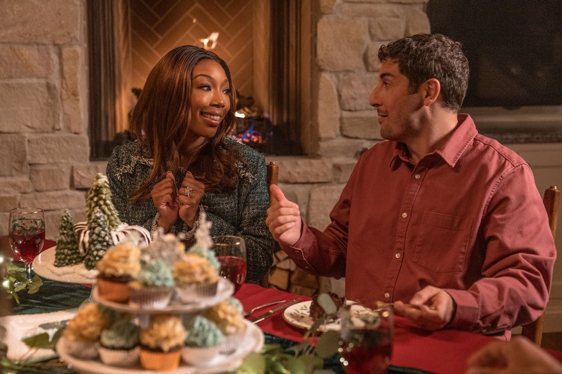 (from left) Brandy Norwood and Jason Biggs in "Best. Christmas. Ever!"