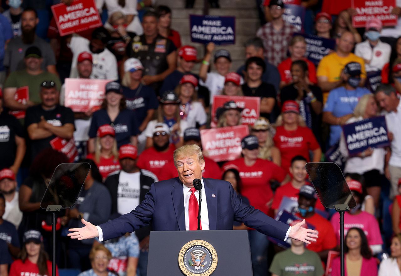 US President Donald Trump speaks at a campaign rally at the BOK Center, June 20, in Tulsa, Oklahoma. 