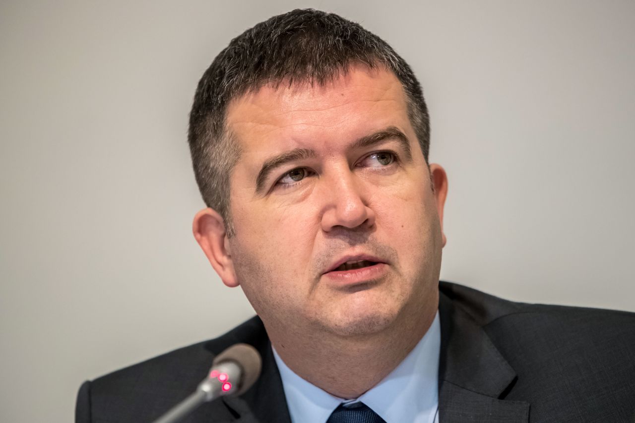 Czech Deputy Prime Minister Jan Hamacek attends a press conference in Prague, Czech Republic, on November 21, 2019. 