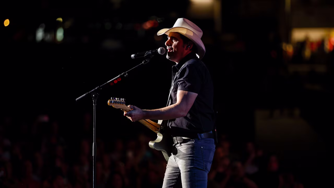 Brad Paisley performs in Nashville, in 2022. 