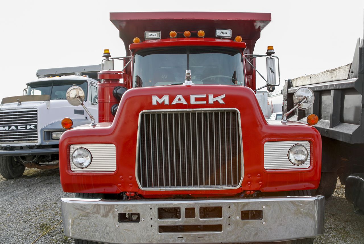 Used Mack trucks available at a lot in Evans City, PA, on Jan. 9, 2020.