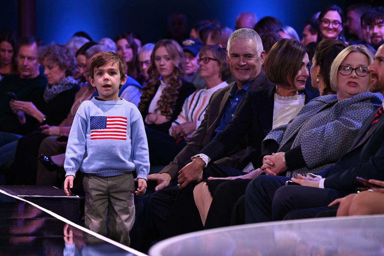 Ron DeSantis’ son Mason is seen in the audience ahead of the debate.