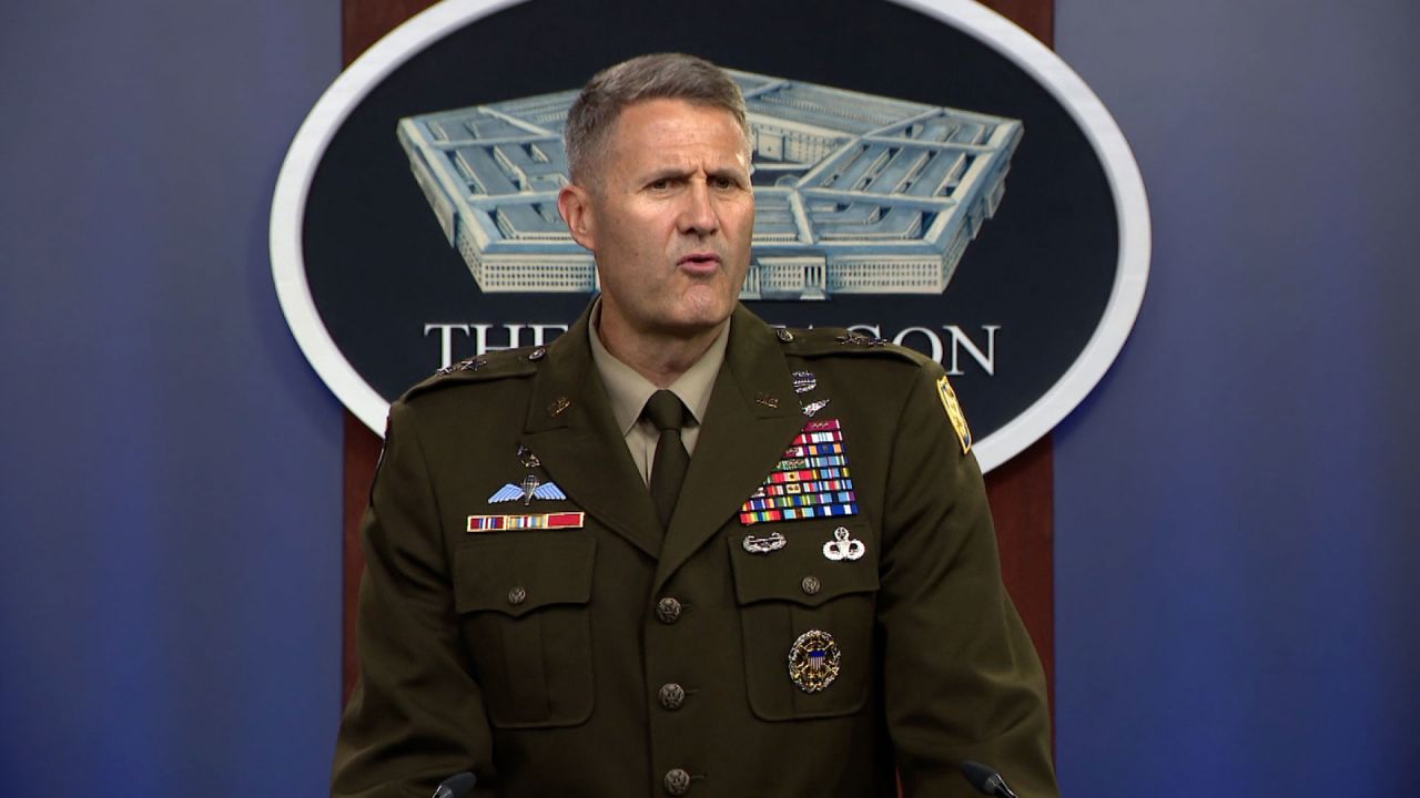 Maj. Gen. Hank Taylor, deputy director of the Joint Staff For Regional Operations, speaks at a briefing in Washington, DC, on August 28, 2021.