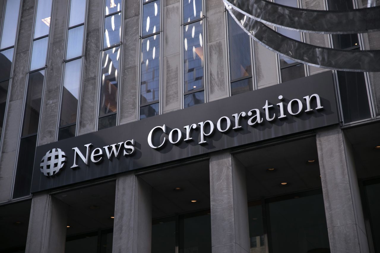 The News Corp building in New York, home to The Wall Street Journal, is pictured on March 20, 2019.