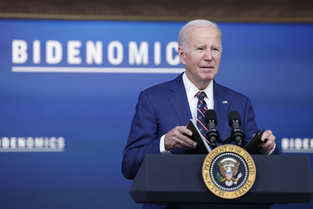 Joe Biden speaks during an event at the White House on Monday.