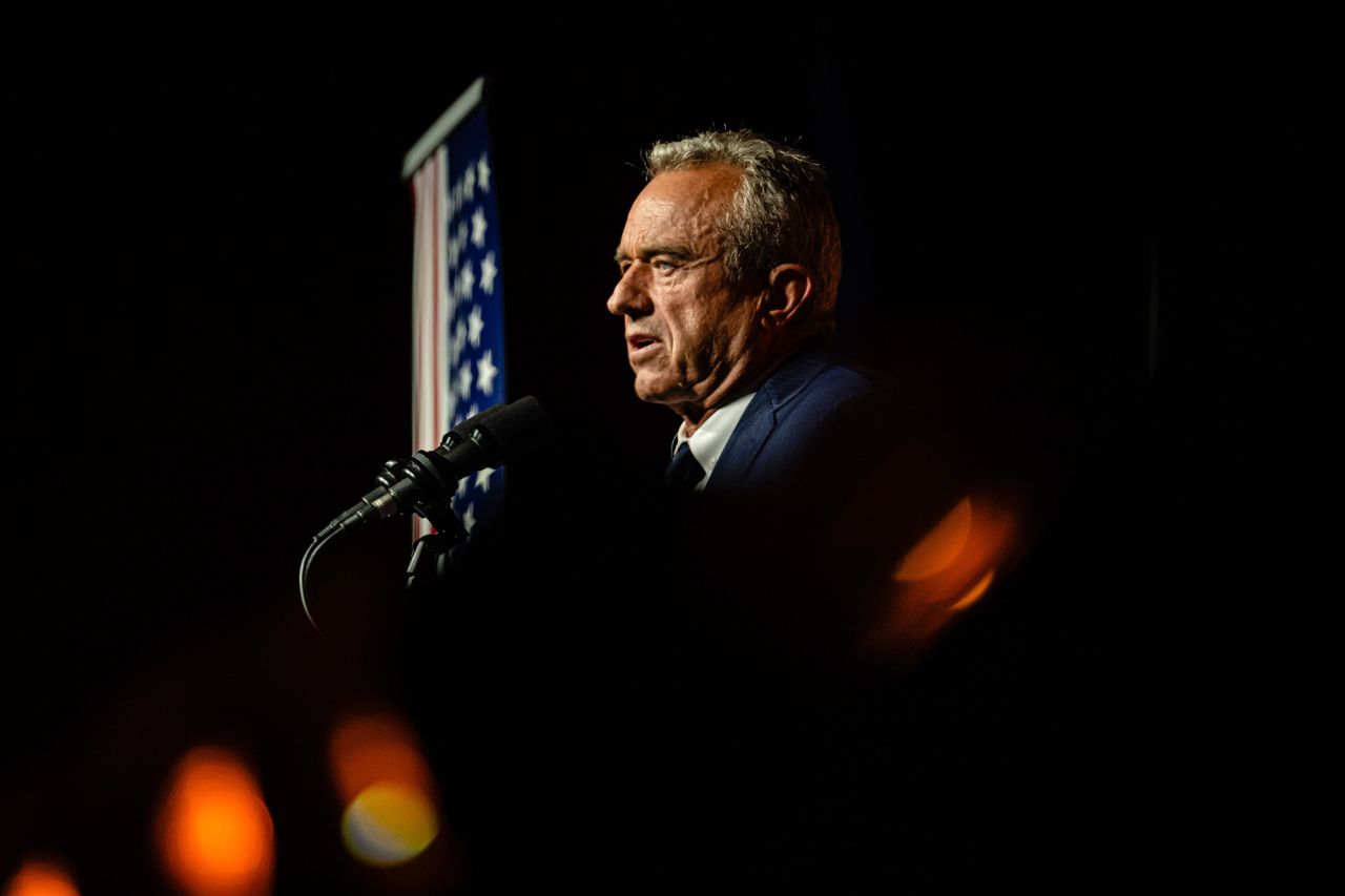 Independent presidential candidate Robert F. Kennedy Jr. gives a speech in Nashville on July 26, 2024. 