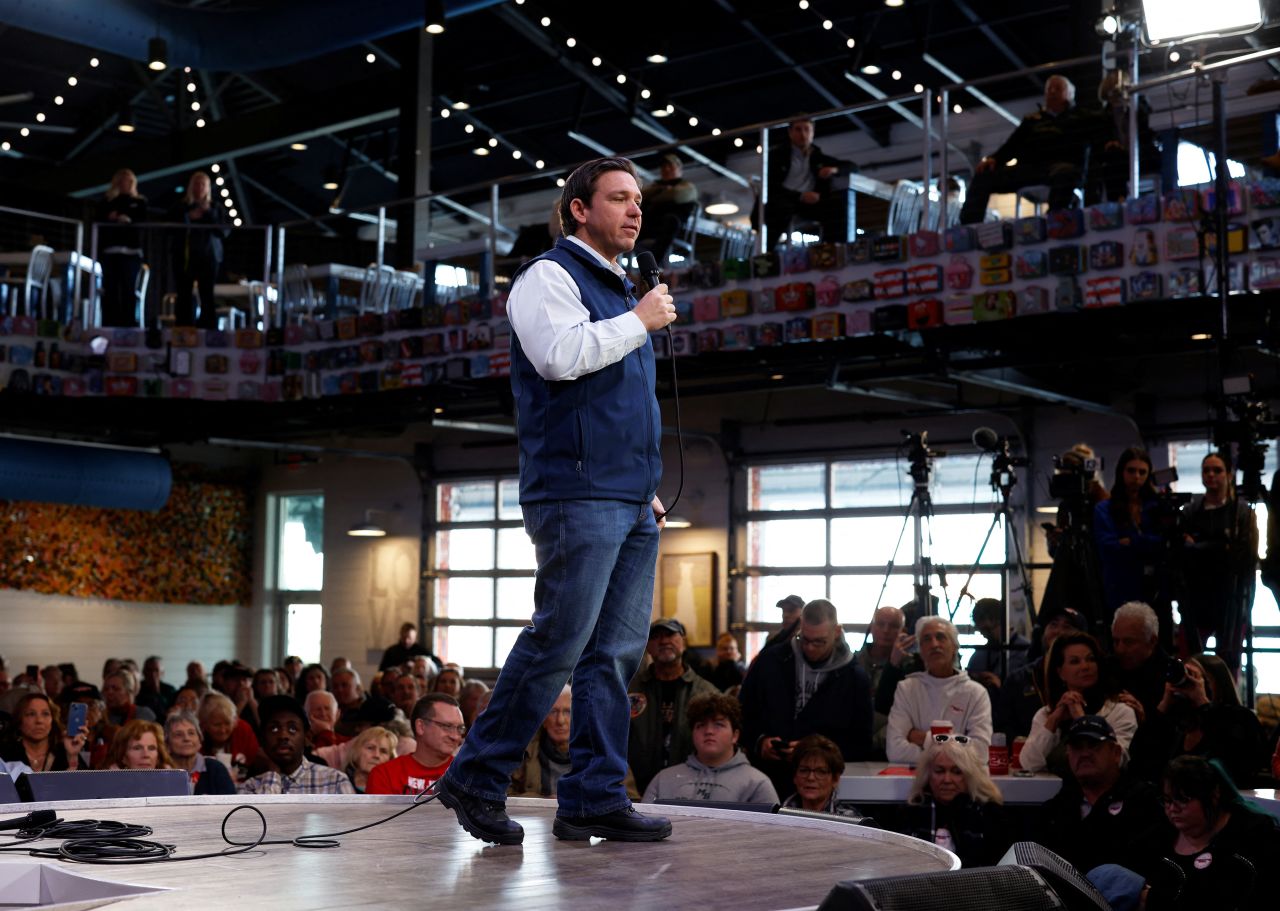 Florida Gov. Ron DeSantis speaks during a campaign visit in Myrtle Beach, South Carolina, on January 20.