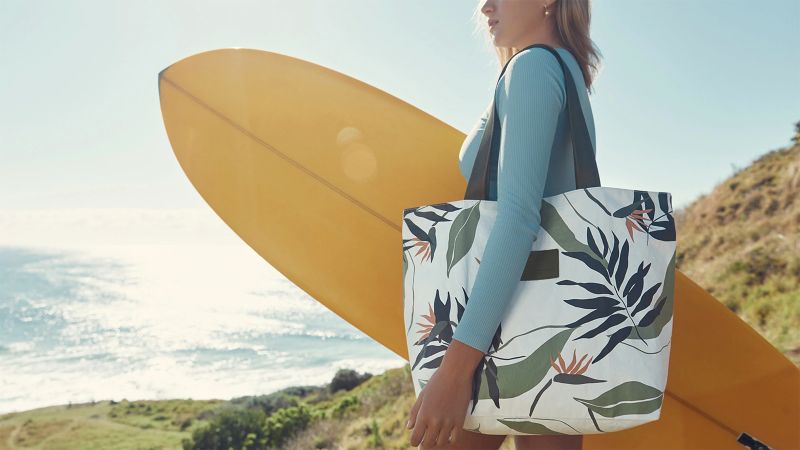 Surf Drawstring Backpack Sandy Beach Girl Surfer Personalized Name Bag 
