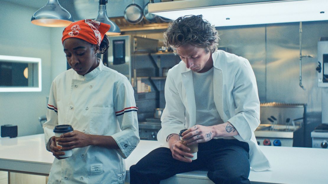 Ayo Edebiri and Jeremy Allen White in Season 3 of “The Bear.”