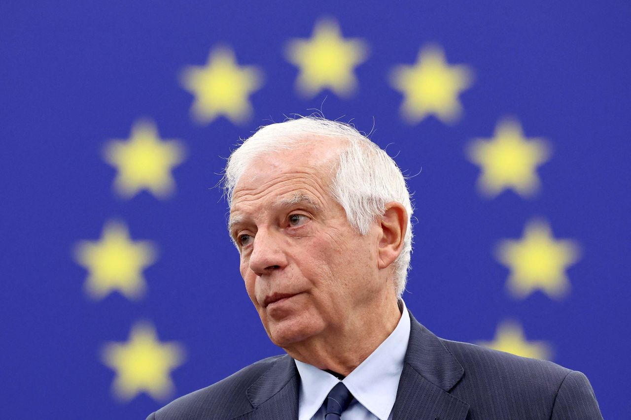 European Union High Representative for Foreign Affairs and Security Policy Josep Borrell is pictured speaking at the European Parliament in Strasbourg, France, on October 18. 