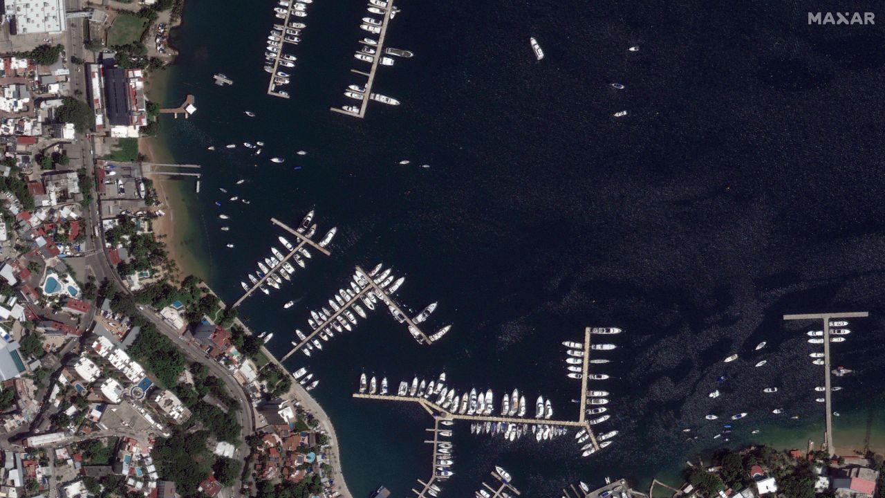 A marina in Acapulco Bay, Mexico, on October 4, 2023.