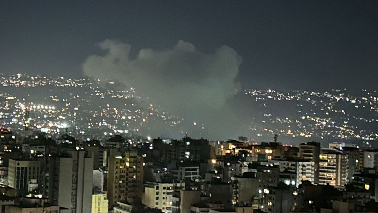 Smoke rises above Beirut's southern Dahiyeh neighborhood on Wednesday, October 2.