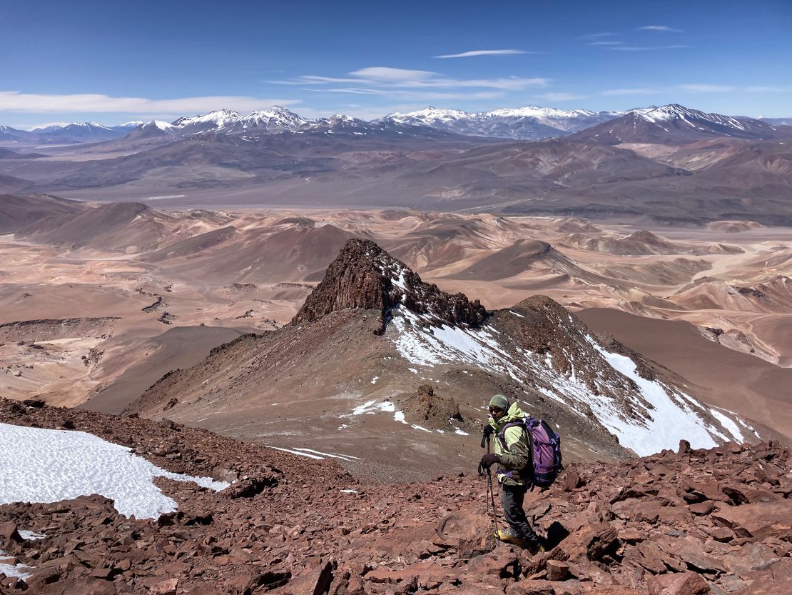 The summits of the Andes mountains are harsh environments with no vegetation, freezing temperatures and winds at over 100 miles per hour.