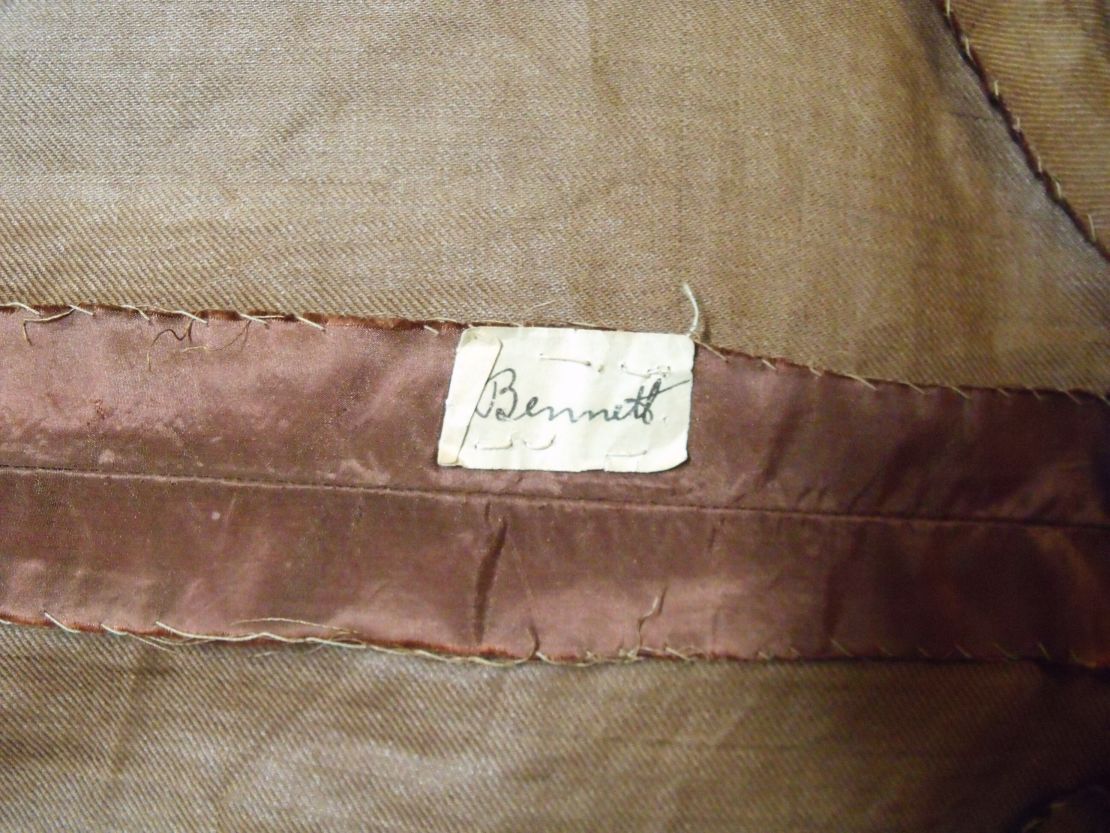 Stitched inside the dress was this name tag, reading "Bennett."